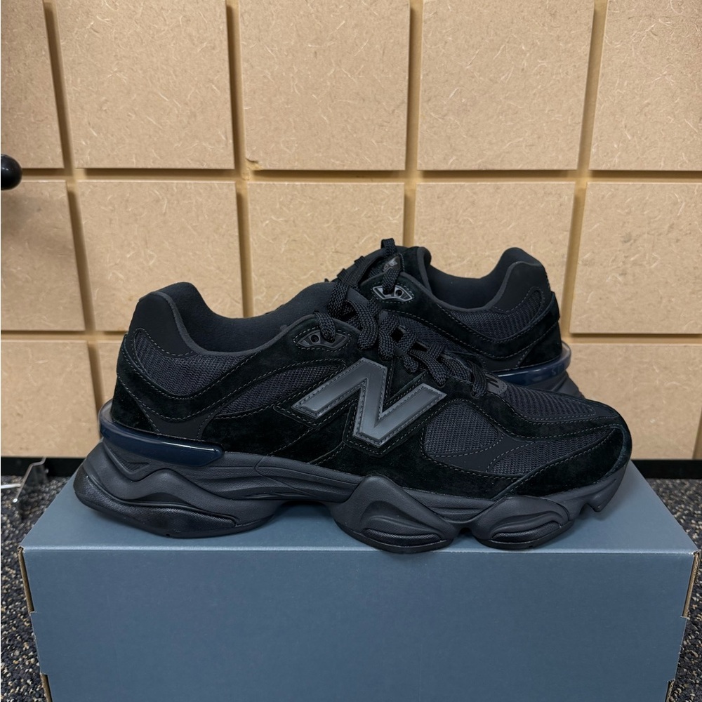 New Balance 9060 Triple Black Athletic Shoes - Picture 4 of 4